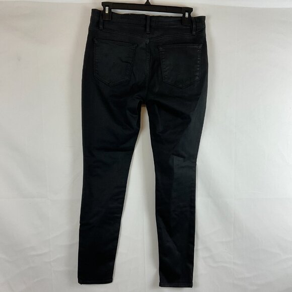 Frame Le High Skinny Jeans 28 Black Faux Leather Coated - Picture 6 of 10